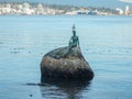 Bronze sculpture, girl in a Wetsuit at Stanley Park in Vancouver