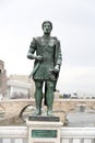Bronze sculpture of King Perseus of Macedon in downtown Skopje,