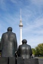 Bronze sculpture of Marx and Engels Royalty Free Stock Photo