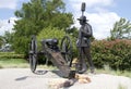 Bronze sculpture in modern city Oklahoma Royalty Free Stock Photo