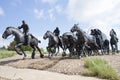 Bronze sculpture in modern city Oklahoma Royalty Free Stock Photo