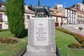 Monument of she-wolf breastfed to twins, Romulus and Remus, in Segovia, Spain