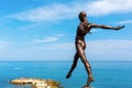 Bronze sculpture of Nicolas Lavarenne in Antibes, France Royalty Free Stock Photo