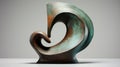 Bronze Sculpture: Open Wavy Wave Inspired By Henry Moore And Karl Blossfeldt