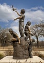 Bronze sculpture purchased for this traffic circle by the City of Colleyville