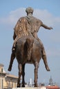 Equestrian statue of Marcus Aurelius on the Capitol, back view, Rome, Italy