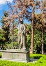 Bronze sculpture statue of the painter Lado Gudiashvili in broad brimmed hat in April 9 Park Tbilisi Georgia