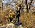 Bronze sculpture titled `Balto` by Frederick Roth in Central Park, New York. Royalty Free Stock Photo