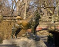 Bronze sculpture titled `Balto` by Frederick Roth in Central Park, New York. Royalty Free Stock Photo