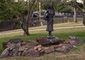 Bronze sculpture titled Crista by Doug Hyde in the Gilcrease Gardens in Tulas, Oklahoma. Royalty Free Stock Photo