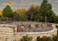 Bronze sculpture titled `Families Are Forever` by Randolph Rose in a roundabout in Colleyville, Texas. Royalty Free Stock Photo