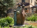 Bronze sculpture titled `Four Generations` by sculptress Felicia Nawa in Beaver Creek, Colorado.