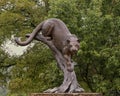 Bronze sculpture titled Osage Cougar by Jim Gilmore in Tulsa, Oklahoma.