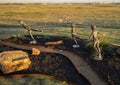 Bronze sculpture titled `Share the Dream` by sculptor Dennis Smith at the Founder`s Plaza Observation Area at DFW Airport. Royalty Free Stock Photo