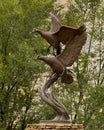 Bronze sculpture titled Tishomingo Canadas by Geoffrey Smith in Tulsa, Oklahoma. Royalty Free Stock Photo