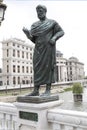 Bronze sculpture of Titus Flavius Orestes in downtown Skopje, Ma