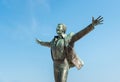 Bronze sculpture to Domenico Modugno, Italian musician and politician, on the seafront in Polignano a Mare, Puglia