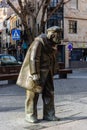 Bronze sculpture tribute to the poet Adares in Salamanca