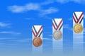 Bronze Silver Gold Medals Royalty Free Stock Photo