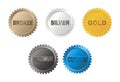 Bronze, silver, gold, platinum badge Royalty Free Stock Photo