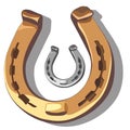 Bronze and silver horseshoe, good luck symbol