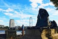 Cleopatra`s Needle Sphinx in London England