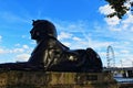 Cleopatra`s Needle Sphinx in London England