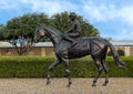 Bronze statue of Alysheba by renowned equine artist Lisa Perry at Lone Star Park in Grand Prairie, Texas.