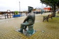 Bronze statue of seaman at English harbour