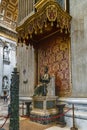 Bronze statue of the Apostle Peter in St. Peter\'s Basilica in the Vatican Royalty Free Stock Photo