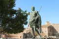 Bronze statue of Augustus the first emperor of Rome on Via dei Fori Imperiali Avenue, Rome, Italy Royalty Free Stock Photo