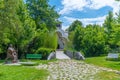 Bronze statue of Baba Vanga in Rupite, Bulgaria