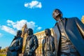 Bronze statue of the Beatles at the Merseyside in Liverpool, UK