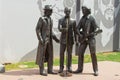 Bronze statue of the Bee Gees in their home town Redcliffe, Australia