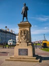 Bronze statue of Captain James Cook in Whitby, North Yorkshire, UK