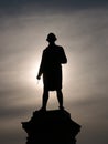 The bronze statue of Captain James Cook in Whitby, North Yorkshire, UK