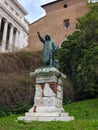 The bronze statue of Cola Di Rienzo in Rome, Italy. Made in 1877 by Girolamo Masini