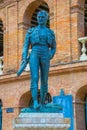 Bronze statue commemorating Manolo Montoliu in front of the city& x27;s bullring in valencia...IMAGE