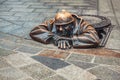 Bronze Cumil in Bratislava Royalty Free Stock Photo