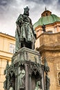 Bronze Statue Of Czech King Charles Iv In Prague, Czech Republic Royalty Free Stock Photo