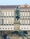 Bronze Statue of Daniele Manin and a winged lion, Venice Royalty Free Stock Photo