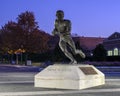 Bronze statue of Doak Walker on Doak Walker Plaza, Southern Methodist University, Dallas, Texas Royalty Free Stock Photo