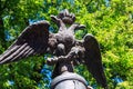 Bronze statue of Double-headed eagle - old coat of arms of the Russian Empire Royalty Free Stock Photo
