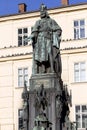 Bronze Statue of the eleventh King of Czech and Roman Emperor Charles IV. in Prague, , Czech Republic Royalty Free Stock Photo