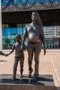 Bronze Statue of an Expectant Mother with Her Child, Birmingham, UK Royalty Free Stock Photo