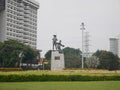 The bronze statue of a farmer and his mother, April 18, 2023, Jakarta, Indonesia