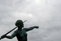 Bronze statue of female javelin thrower