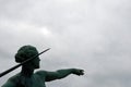 Bronze statue of female javelin thrower