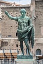 Bronze statue of the first Roman Emperor Augustus Caesar on the via dei Fori Imperiali, Rome, Italy Royalty Free Stock Photo