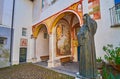 The cloister of Madonna del Sasso Sanctuary, Orselina, Switzerland Royalty Free Stock Photo